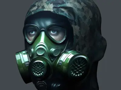 Helmet 3d model military combat Military Low-poly Low-poly 3D model 64
