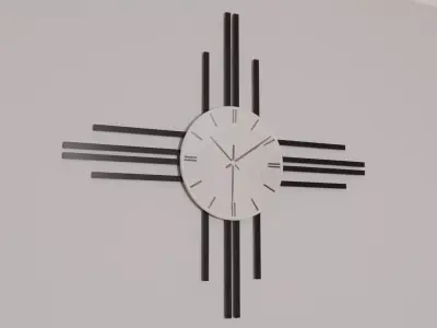 Modern Minimalist Wall Clock 3D Model for Interior Rendering Low-poly 3D model