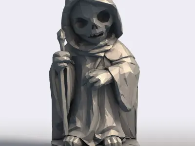 Low Poly Halloween Ghost Geometric Ghost Figure  3D print model