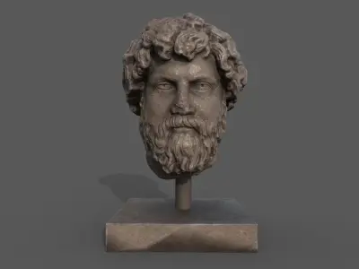head of Lucius Aelius  Low-poly 3D model