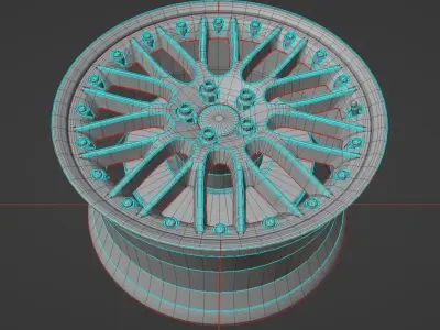 Speedline - 2 Piece Wheels - Game Ready Low-poly 3D model