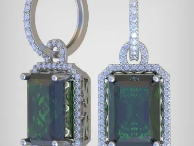 Ring and EarringSet 3D printable model 0075 3D Model Pack