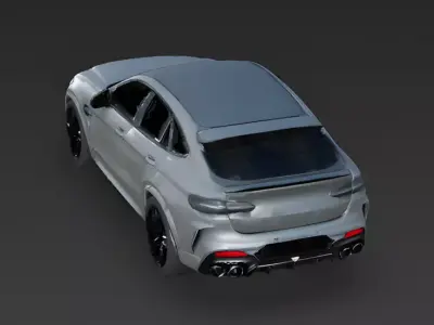 Matte Grey Performance Coupe SUV 3D Model Low-poly 3D model