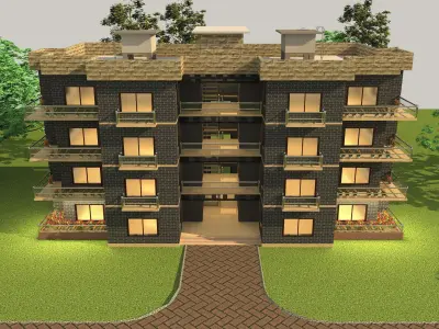 3D APARTMENT BEAUTIFUL BUILDING  3D model