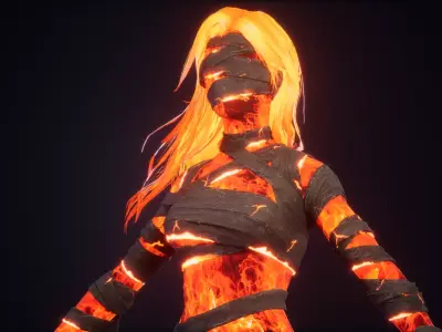 BLAZING MUMMY 3D MODEL Low-poly 3D model