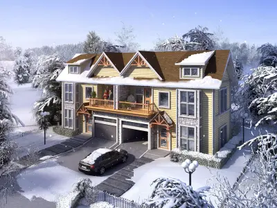 3D model of 2022 luxury fashion villa exterior 48 3D model