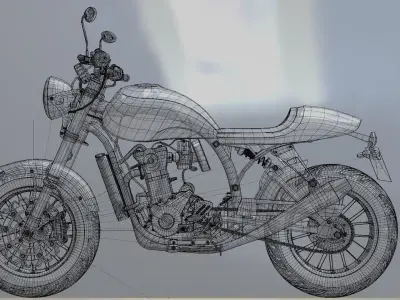 Macs rex motorcycle fully Quad topo UV unwrapped and textured Free low-poly 3D model