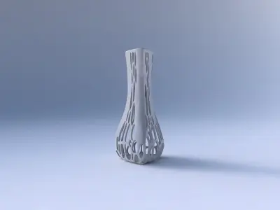 Vase puffy triangle with organic lattice on edges 3D print model