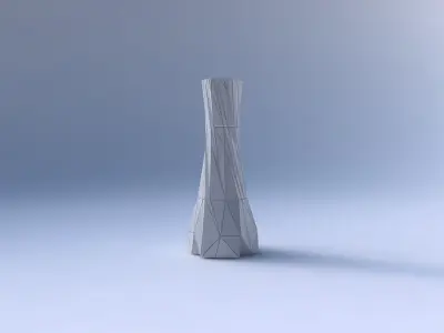 Vase squeezed hexagon with twisted random triangle plates 3D print model purchase