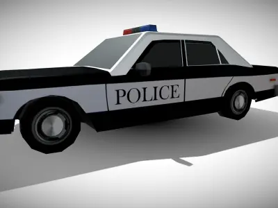 Police Car Low-Poly Low-poly 3D model