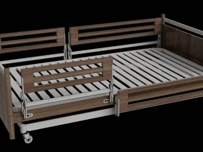 Foldable Mattress Bed Frame Low-poly 3D model