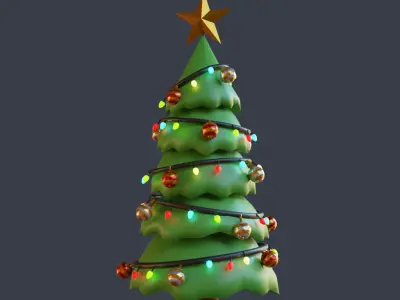 Christmas tree Free low-poly 3D model purchase