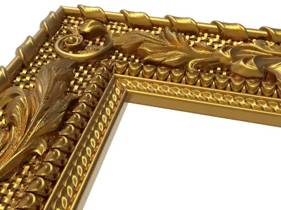 Carved Picture Frame 3D model 7