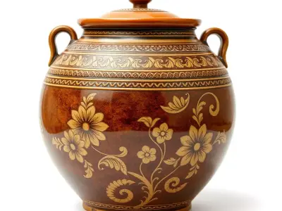 Ornate Ceramic Jar model pack Low-poly 3D model