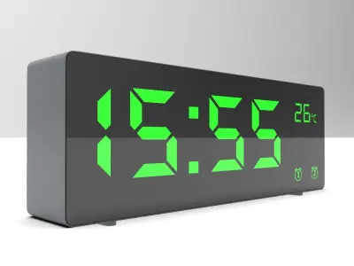CLOCK GRAY GREEN Low-poly 3D model
