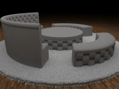 Luxury sofa Low-poly 3D model