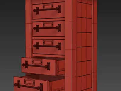 MERCANTILE TALL BATH CABINET 3D model
