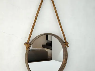 Round Rope Mirror 3D model