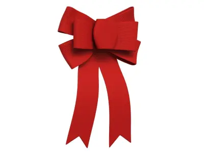 Christmas Bow Ribbon 24 Low-poly 3D model