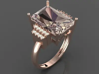 An engagement ring 3Dmodel 3Dprint Free 3D print model