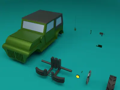 Lowpoly Car 3 Low-poly 3D model