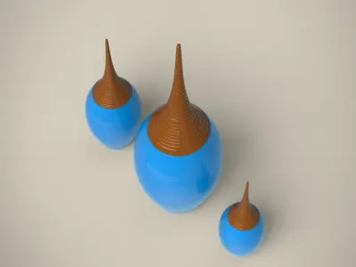 Vase set 3D model