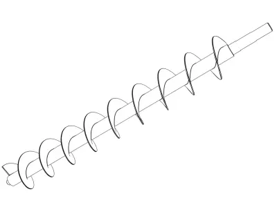 Archimedes screw auger 3D model