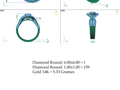 Great Twist Diamond Ring 3D print model