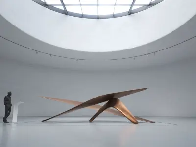 Modern Abstract Boomerang Sculpture  Low-poly 3D model