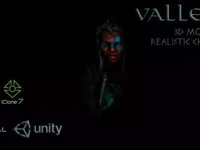 Vallerian 3D Realistic caracter model  Low-poly 3D model