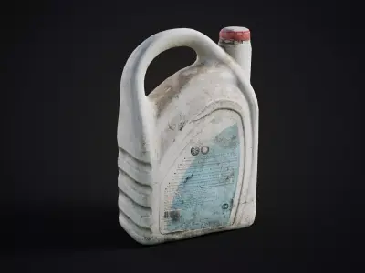Car oil bottle Low-poly 3D model