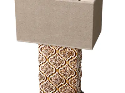 Golden Bronze Arabic Oriental Nightstand bedside Table Lamp 3D model