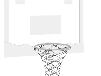 Basketball hoop with LED light 3D model