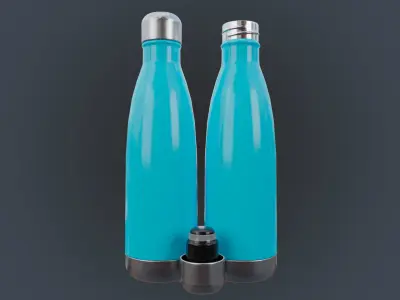 Steel Water Bottle Low-poly 3D model