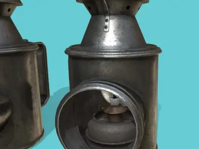 Railroad Oil Lamp fp Low-poly 3D model