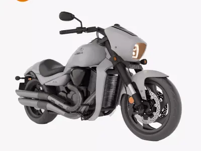 motorcycle cruiser   Low-poly 3D model