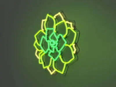Succulent - Neon Sign 3D model