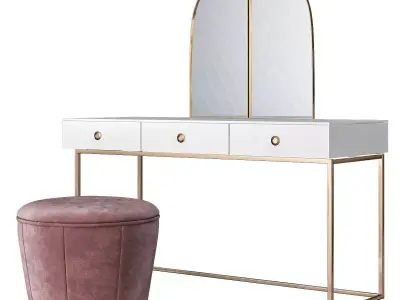 Toilet table 3d model Low-poly 3D model