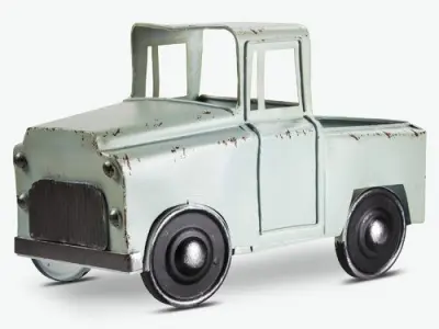 Teal Catanzaro Vintage Country Farmhouse Style Metal Vehicle 3D model