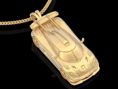 Car pendant gold printable jewelry 3D  printable model 3D print model