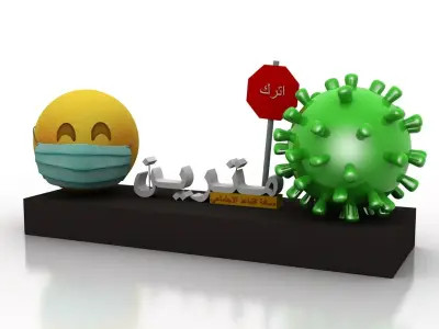 Coronavirus awareness and protection Low-poly 3D model