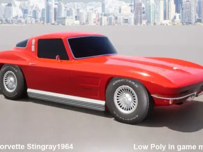 Chevrolet Corvette Stingray 1964 Low-poly 3D model