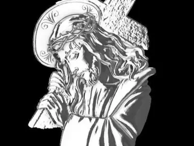  Jesus holding cross pendant 3D print model