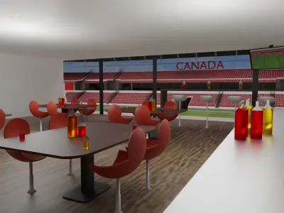 Canada Football Stadium and Interiors Low-poly 3D model