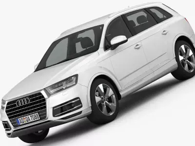 Audi Q7 2016 detailed interior 3D model