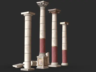 Columns Modular 02 Low-poly 3D model