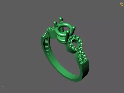 Solitaire Engagement Ring Diamond Women Ring Stone 3D print STL 3D print model