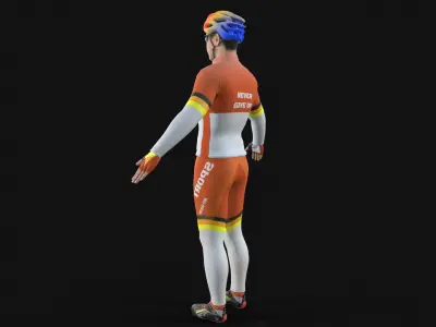 Cyclist Low-poly 3D model