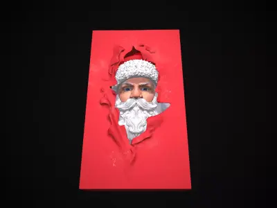 High Detail Santa Claus Father Frost Relief Wall Art 3D print model