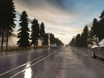 dusk Highway Low-poly 3D model